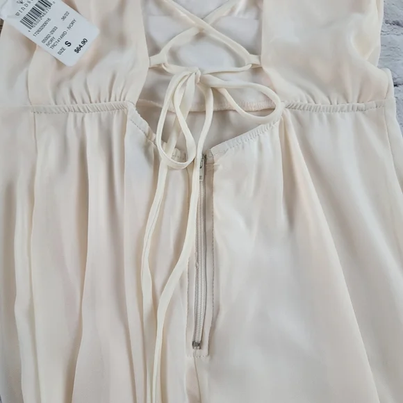 Windsor Size Small Kaylee Formal Chiffon Lace-Up Long Dress  Cream NEW - Picture 6 of 11